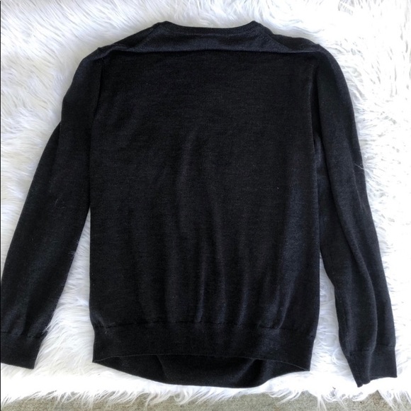 J. Crew men’s wool v neck sweater gray large - Picture 2 of 6